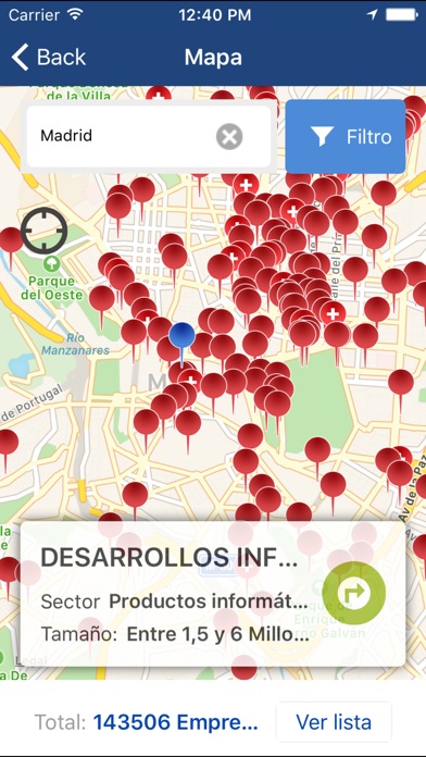Buscador de Empresas eInforma Screenshot