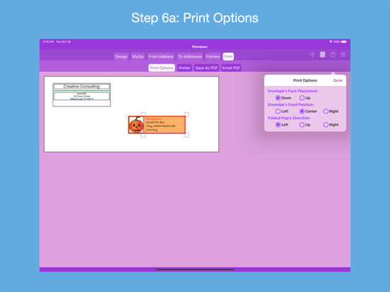 Addressed Envelope Designer iPad screenshot