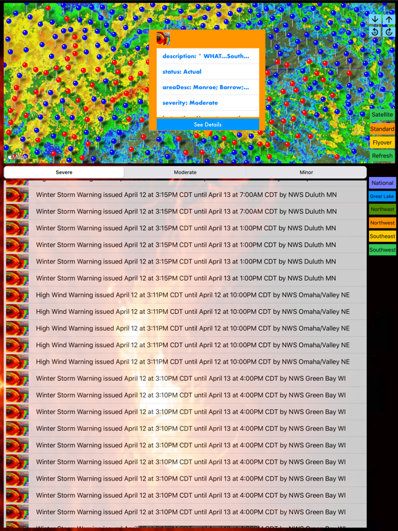 Instant NOAA Alerts 3D Lite iPad screenshot 9 - Weather app