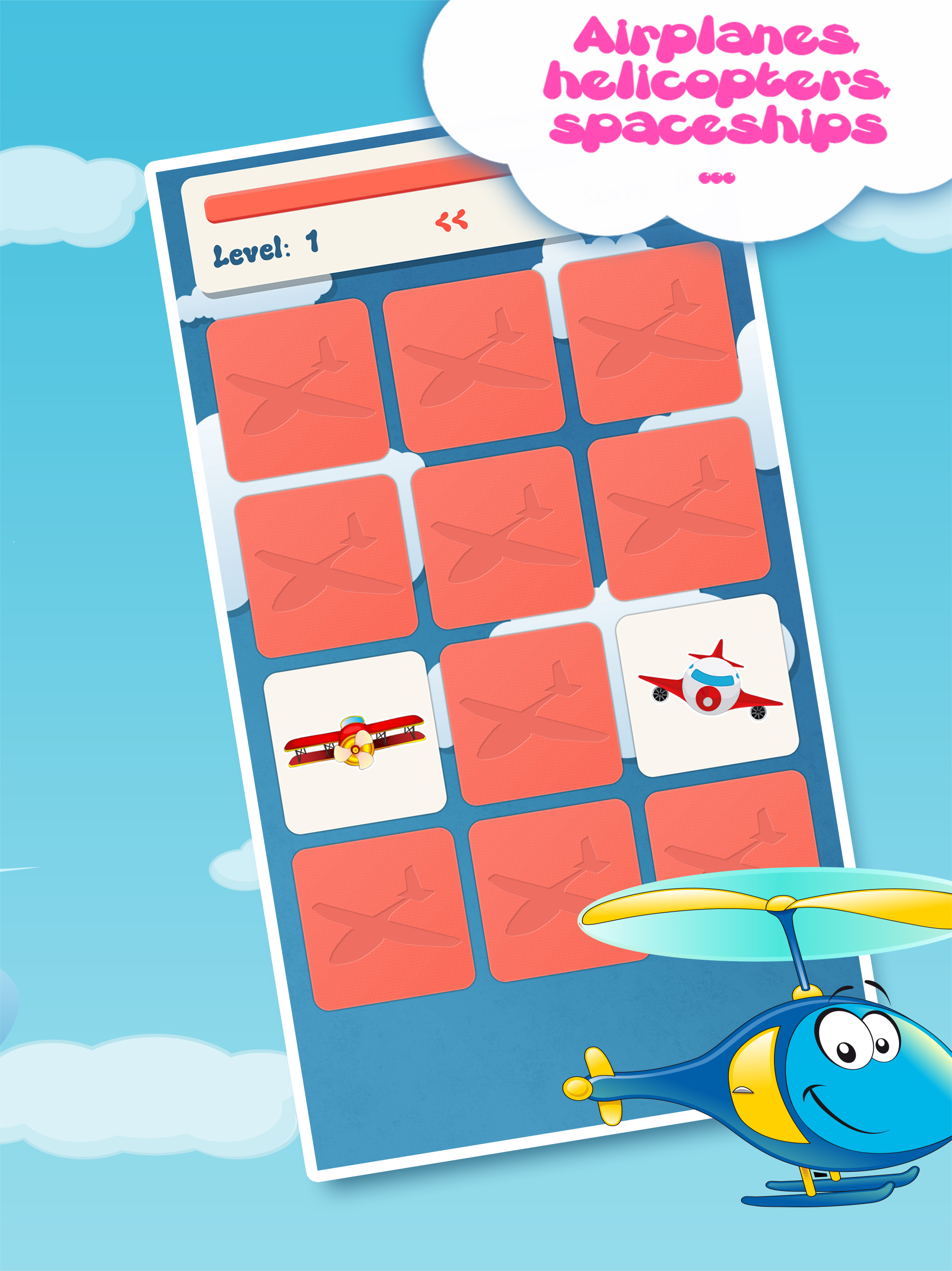 Family matching game Airplanes