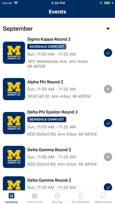 Screenshot #2 pour U-M Fraternity & Sorority Life