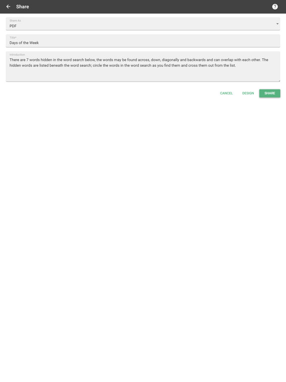 Word Search Maker iPad screenshot 8 - Education app