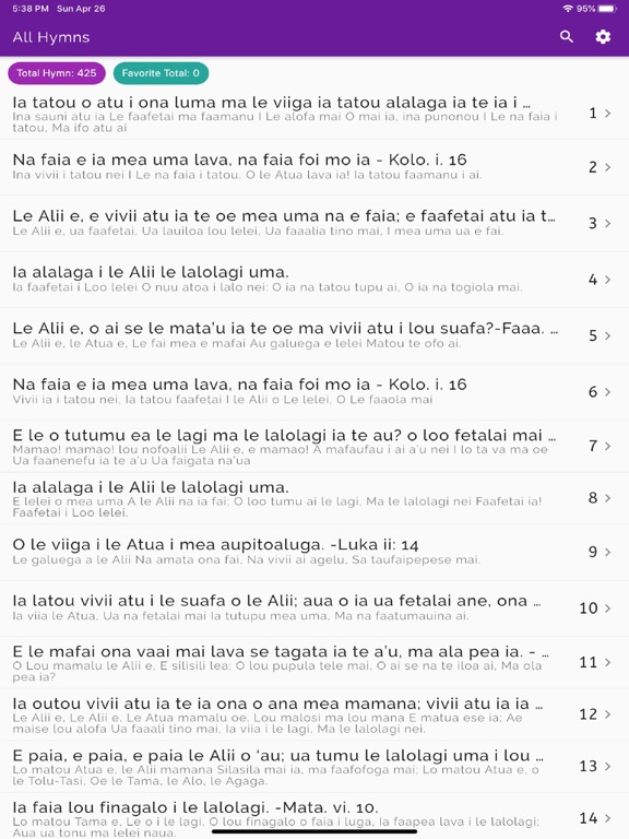 Samoan Hymn iPad screenshot 6 - Music app