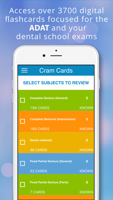 Screenshot #1 pour ADAT Prosthodontics Cram Cards