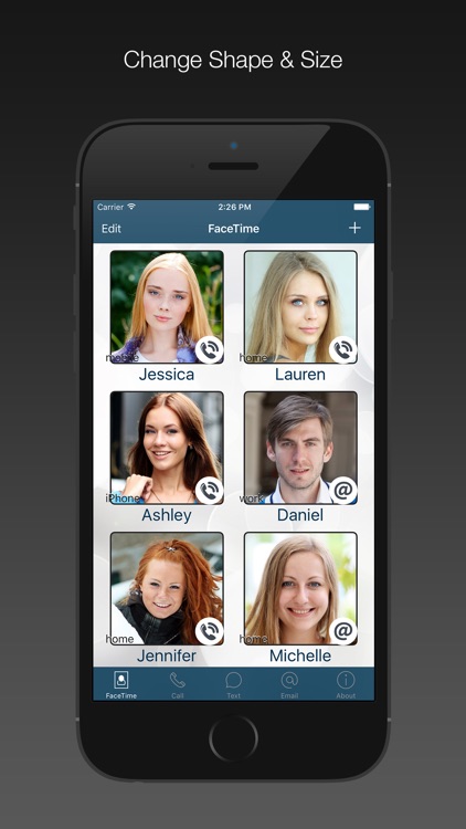 FaceDial for use with FaceTime