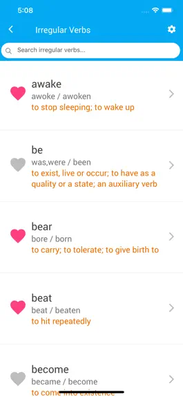 Game screenshot English Irregular Verbs Book apk