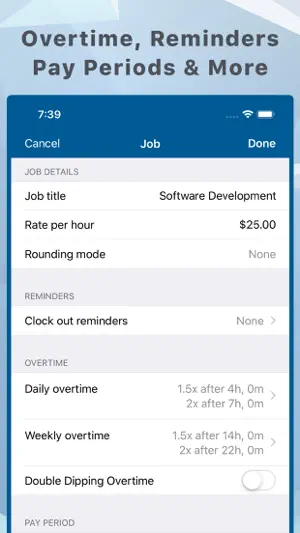Hours and Pay Tracker: TimeLog screenshot 3