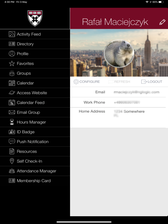 HBSC Member iPad screenshot