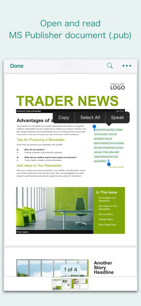 PUB Reader - for MS Publisher