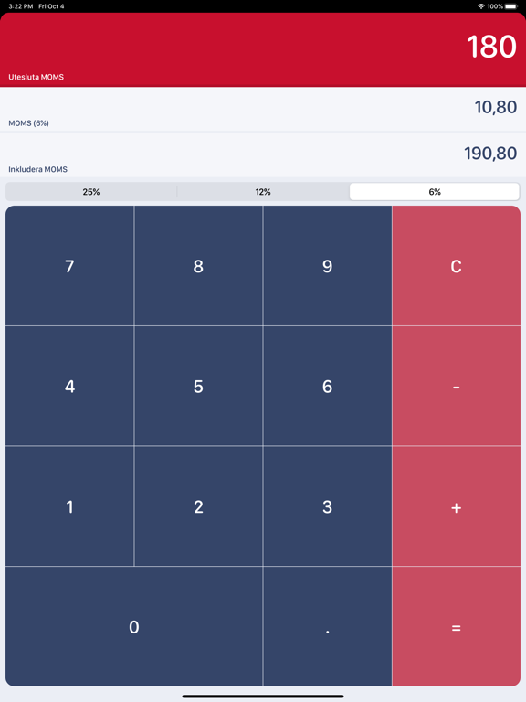 Screenshot #6 pour Swedish MOMS Calculator