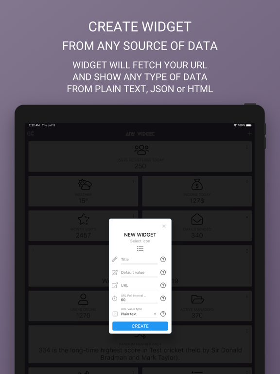 Screenshot #5 pour ANY WIDGET - mobile dashboard