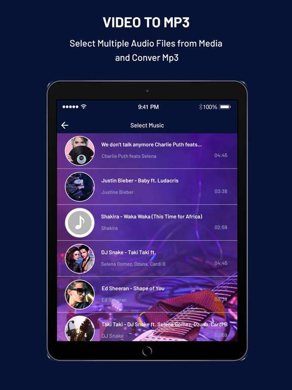 MP3 Converter : Video To MP3 iPad screenshot 5 - Music app