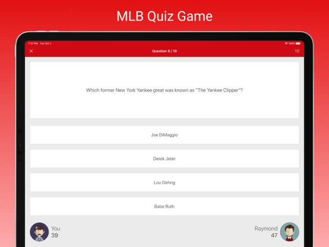 MLB Quiz of the Day Award winners same season