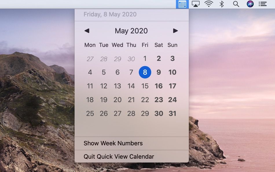 #1. Quick View Calendar (macOS) 由: Jeffrey Morgan