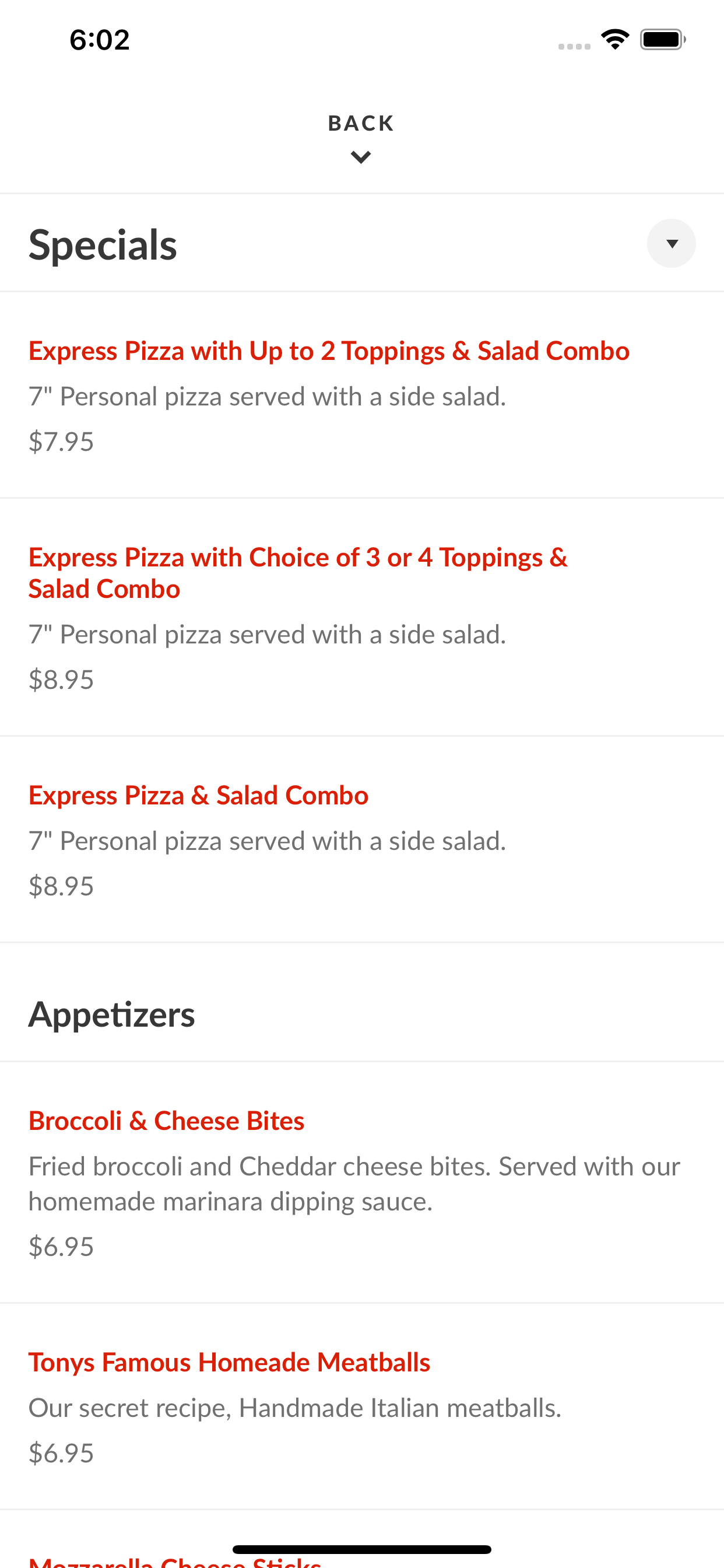 Tony's Pizza LA