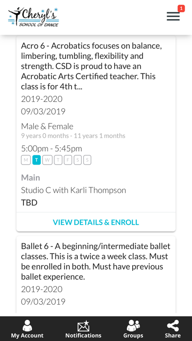 Cheryl's School of Dance iPhone screenshot 5 - Sports app