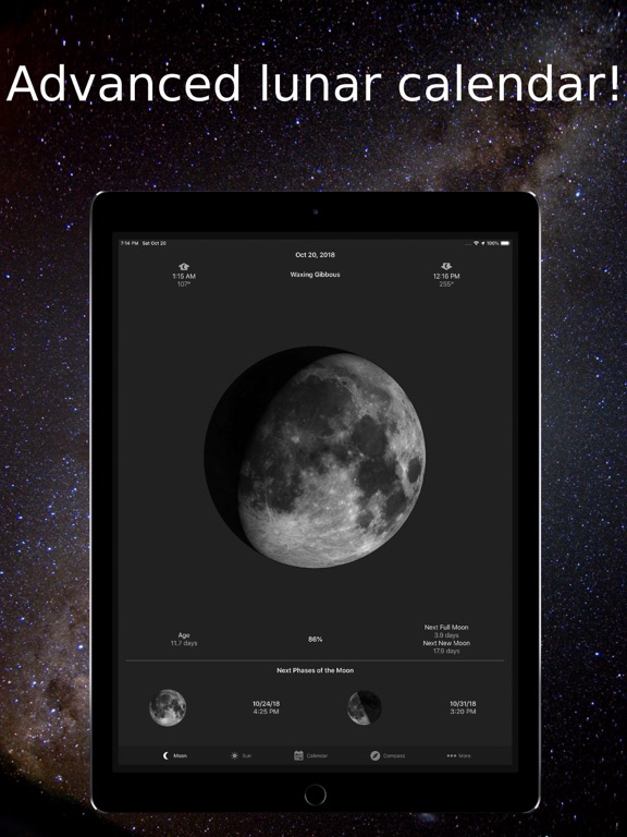 Moon Phase Calendar & Compass
