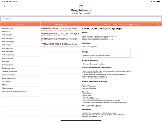 Screenshot #5 pour Sydney Eye Hosp. Pharmacopoeia