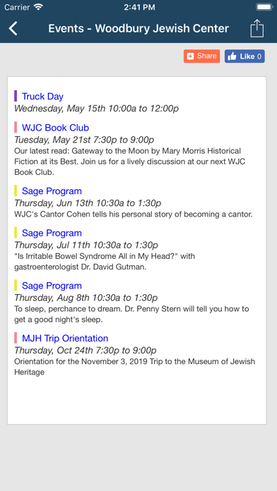 Woodbury Jewish Center iPhone screenshot 4 - Lifestyle app
