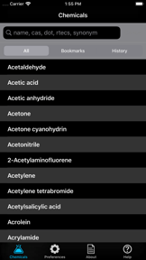 NIOSH Mobile Pocket Guide screenshot