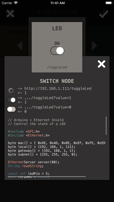Arduino Commands Screenshot