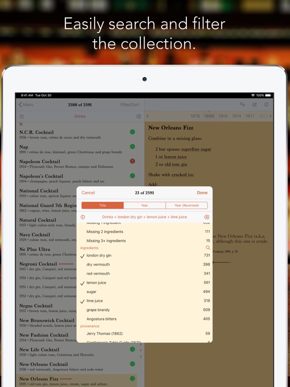 Martin’s Index of Cocktails iPad screenshot 5 - Food & Drink app