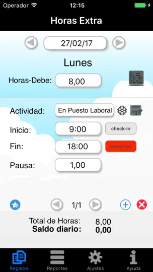 Captura de pantalla de Horas Extra IAP en iPhone 2