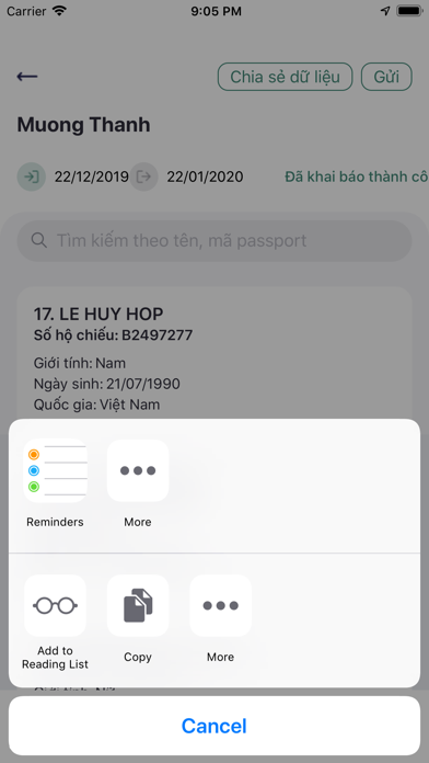 Khai báo tạm trú screenshot