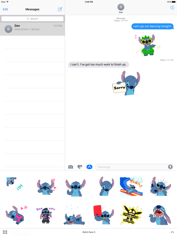 Screenshot #5 pour Disney Stickers: Stitch Pack 2