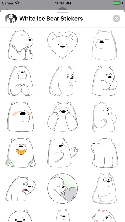 White Ice Bear Stickers