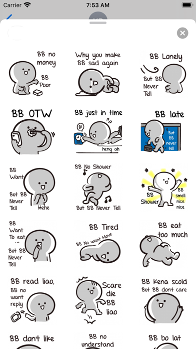 BB Never Tell Sticker Screenshot