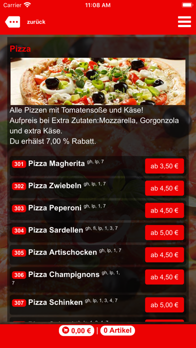Pronto Pizza Service Screenshot