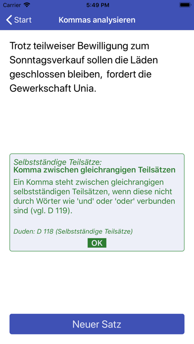 Kommaregeln Deutsch Screenshot