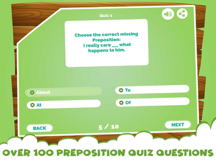 Learning Prepositions Quiz App screenshot 9