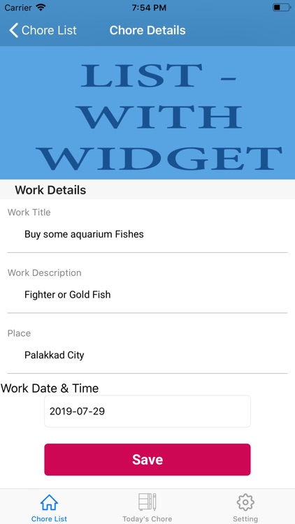 Chore List - with Widget