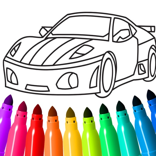 Cars coloring book game iOS App