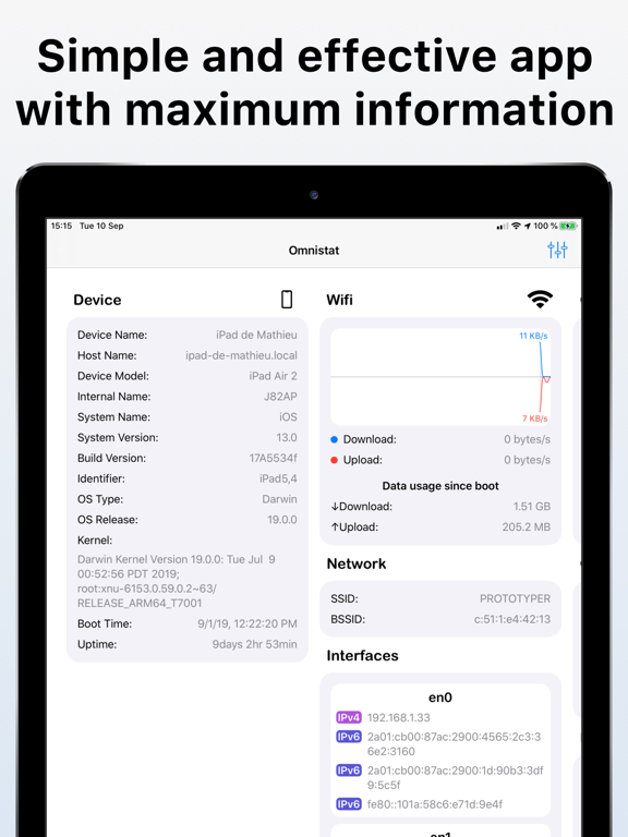 Omnistat 2 iPad screenshot 2 - Utilities app