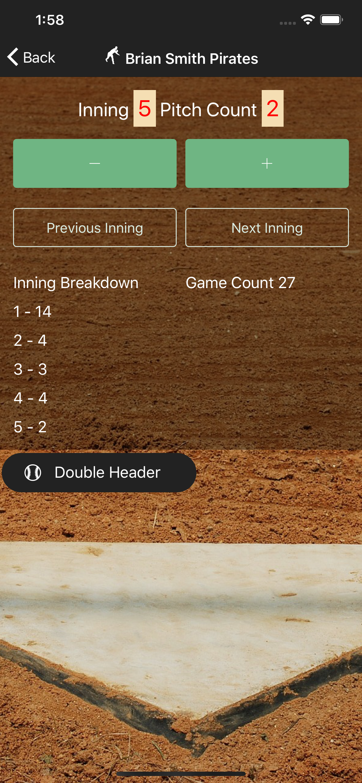 PitchCount-Keeper-Lite screenshot 3