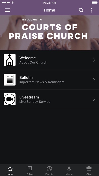 Screenshot 1 of Courts of Praise App