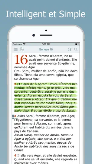 Capture d'écran de La Bible Bilingue En Français sur iPhone 1
