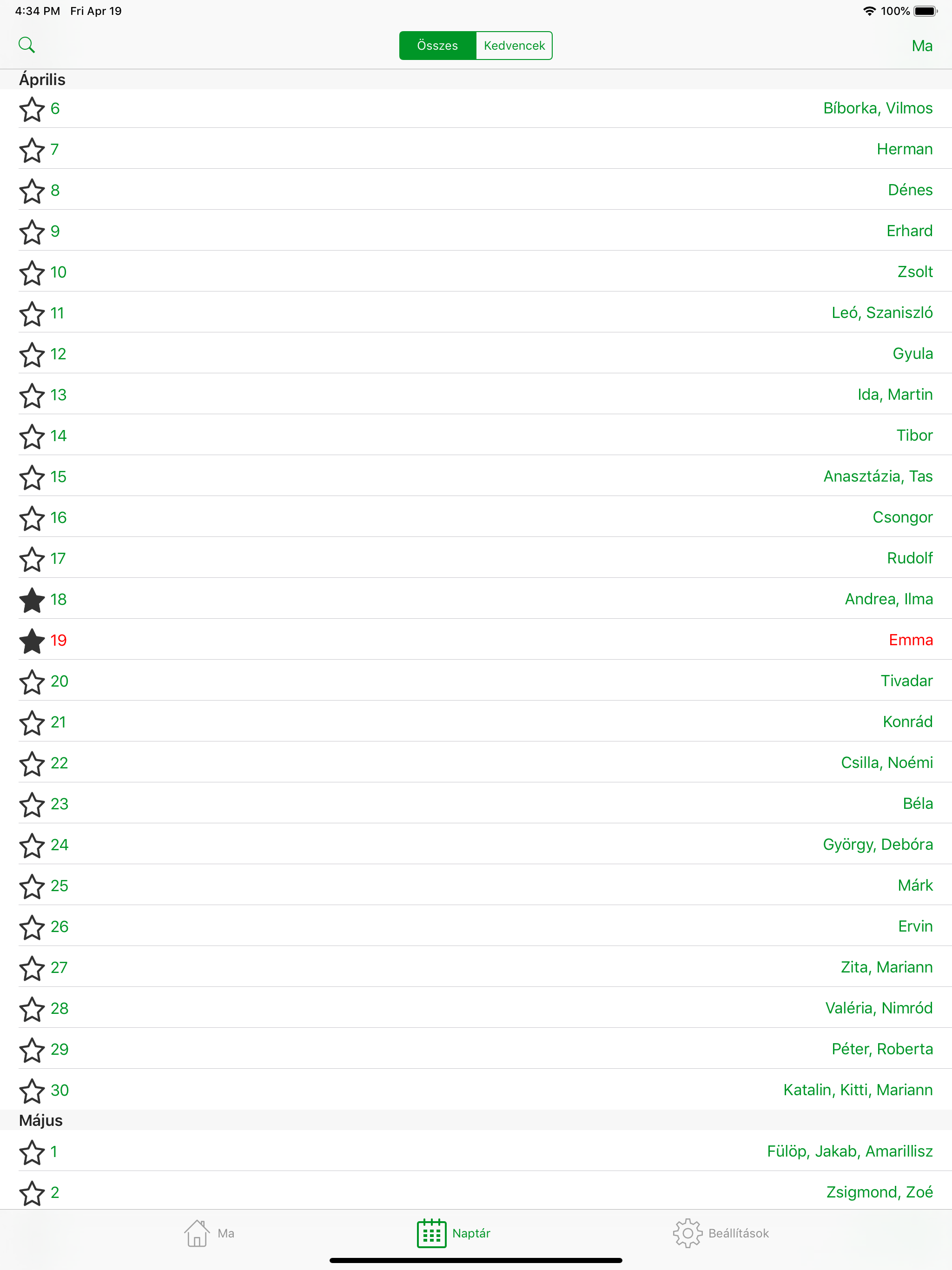 Névnap +: Magyar névnap naptár screenshot 7