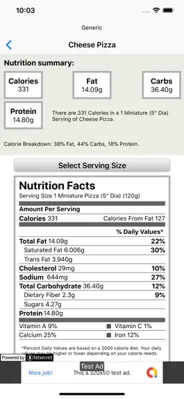 Game screenshot Nutrition Info apk