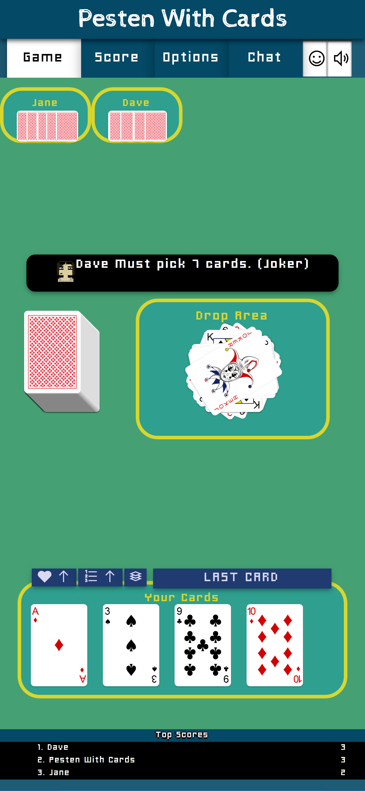 Pesten With Cards