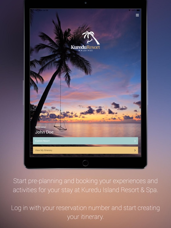 Kuredu Maldives iPad screenshot 1 - Travel app