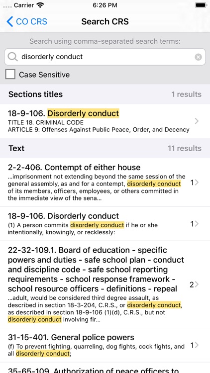 Colorado Revised Statutes 2019