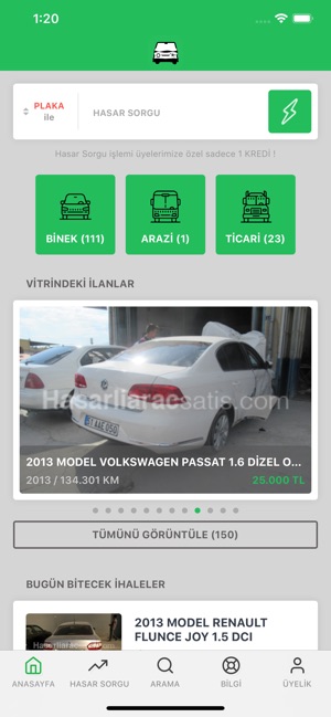 Hasarlı Araç Satış App Store'da