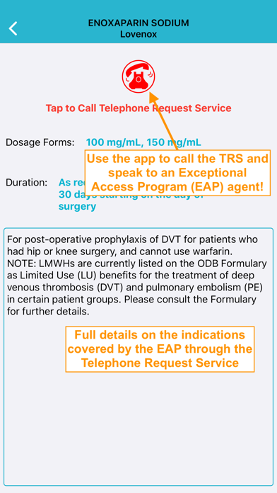 ODB Limited Use Codes iPhone screenshot 5 - Medical app