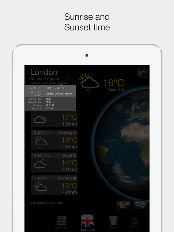 Real Weather Forecast & Rain iPad screenshot 4 - Weather app
