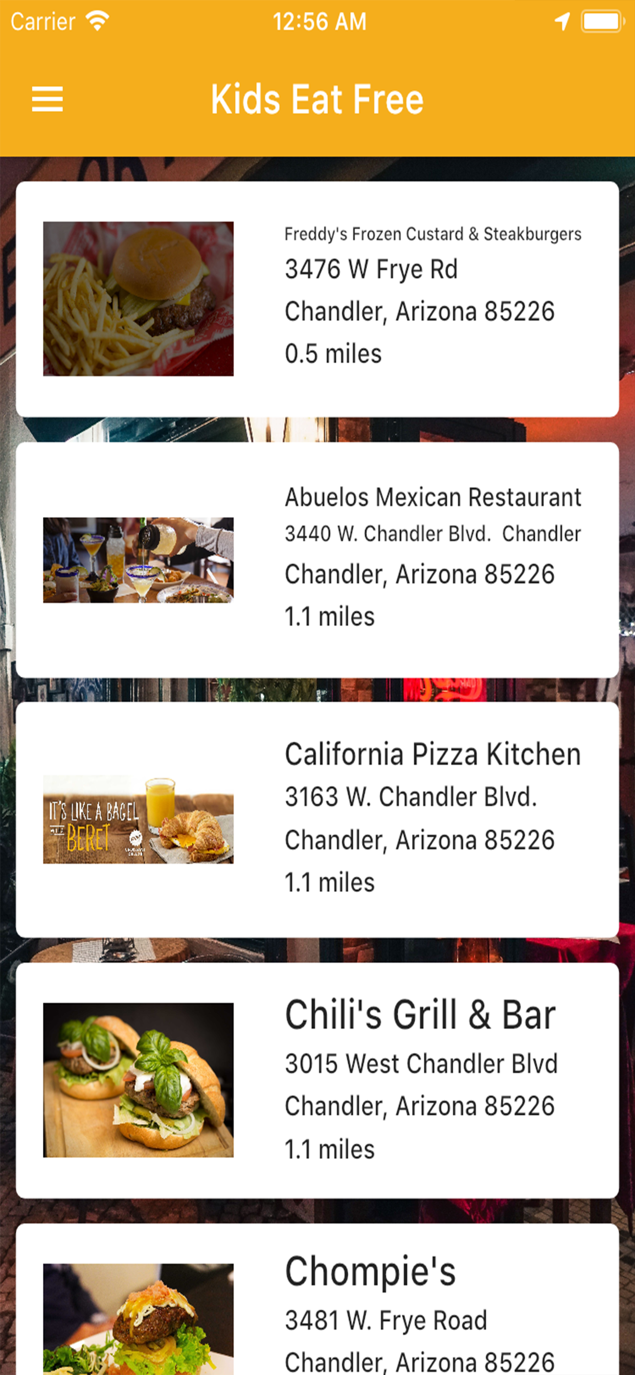 Kids Eat Free App