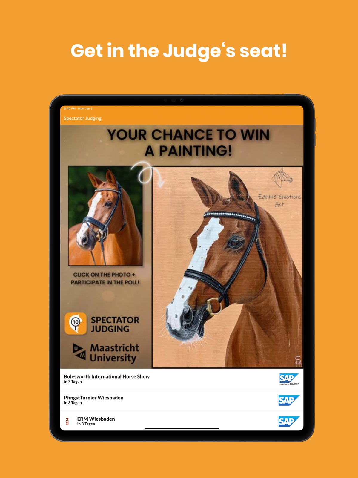 Spectator Judging ipad screenshot 1